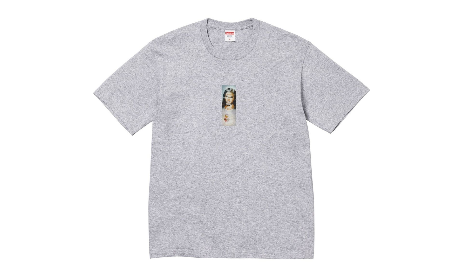 Supreme Prayer Card Box Logo Tee Heather Grey