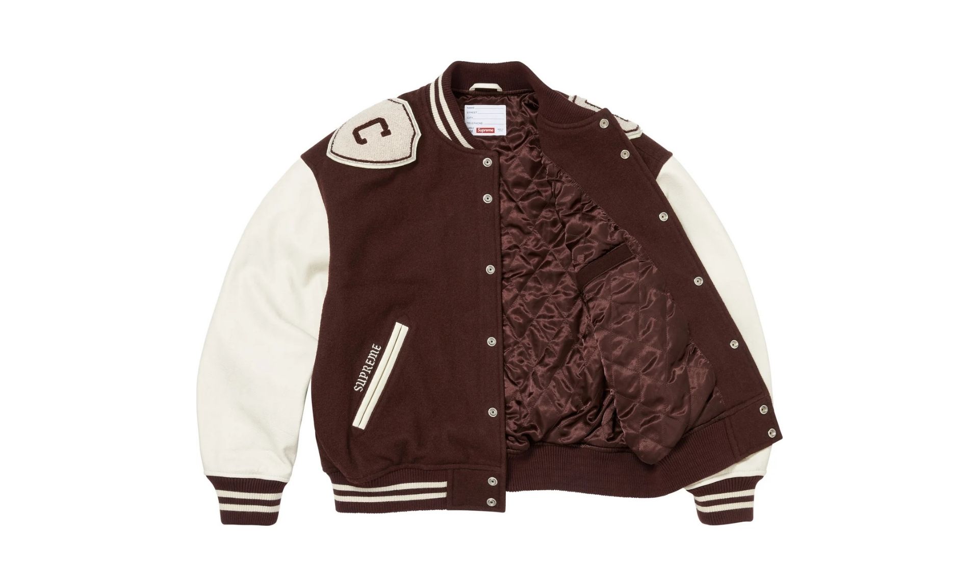 Supreme Captains Varsity Jacket Brown | OVERCEZ