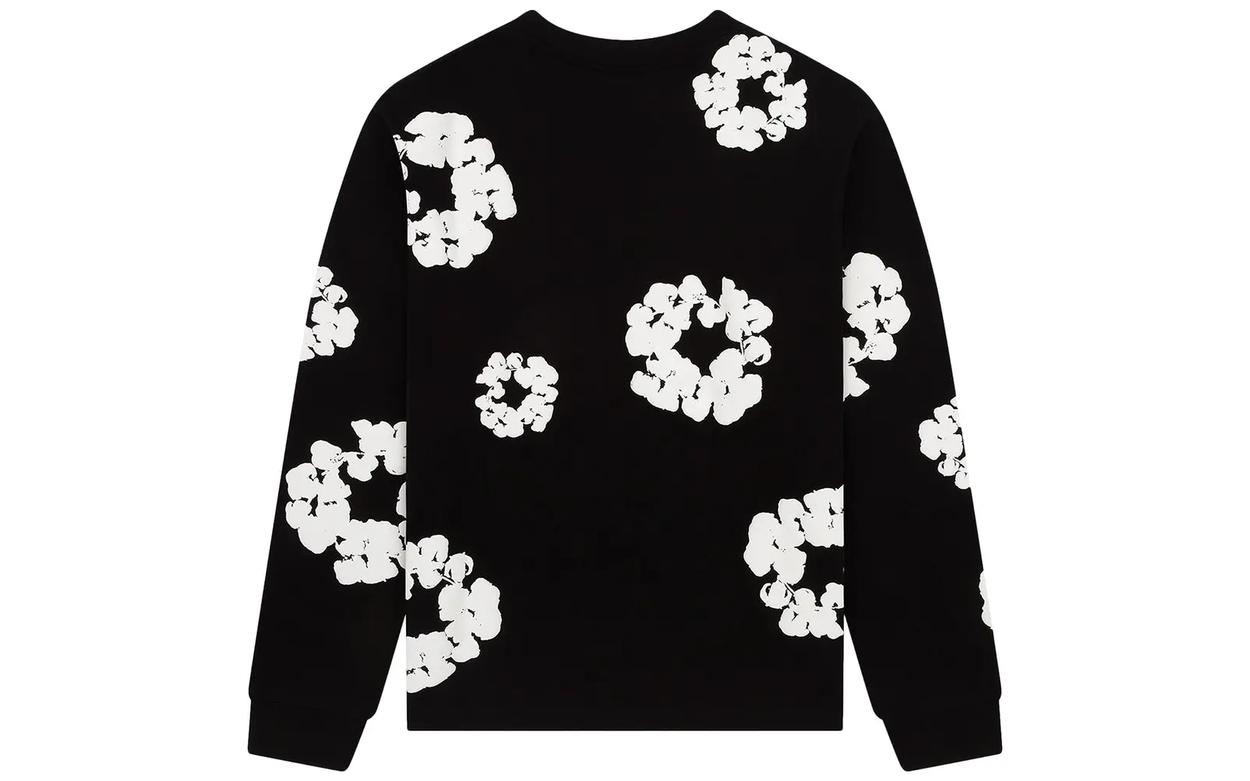 Denim Tears Long Sleeve Cotton Wreath T-shirt Black | OVERCEZ