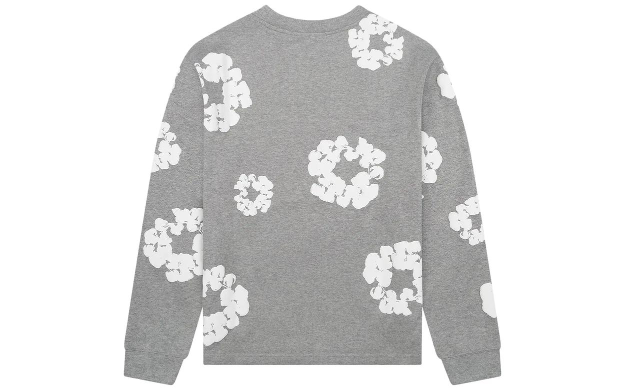 Denim Tears Long Sleeve Cotton Wreath T-shirt Grey | OVERCEZ