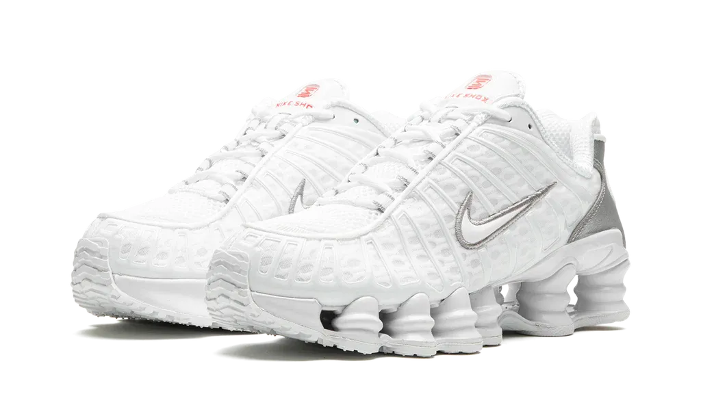 Nike Shox TL White Metallic Silver Max Orange (W) | OVERCEZ