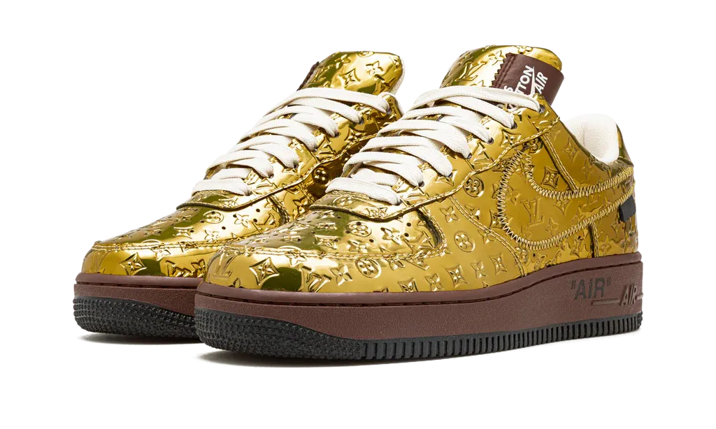 Louis Vuitton Nike Air Force 1 Low By Virgil Abloh Metallic Gold | OVERCEZ