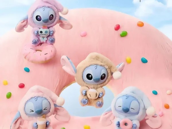 Miniso Top Toy Disney Stitch Eating Something Before Sleep Plush Keychain Single Blind Box | OVERCEZ