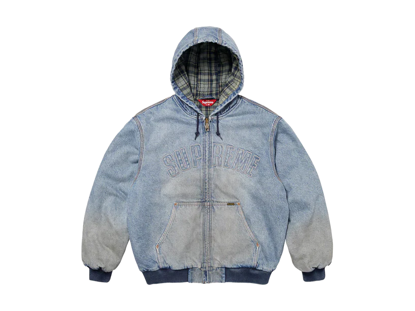 Supreme Reflective Arc Hooded Work Jacket Denim