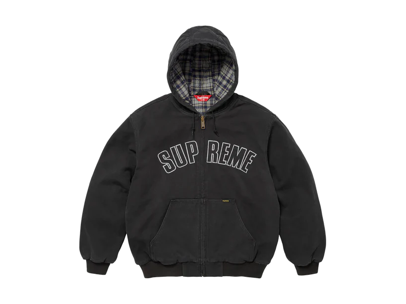 Supreme Reflective Arc Hooded Work Jacket Black