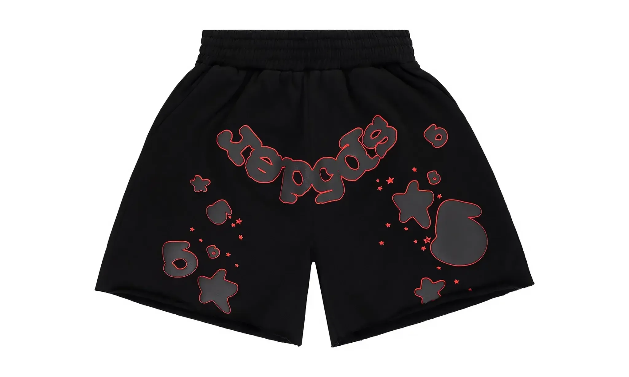 Sp5der Beluga Outline Sweatshort Black | OVERCEZ