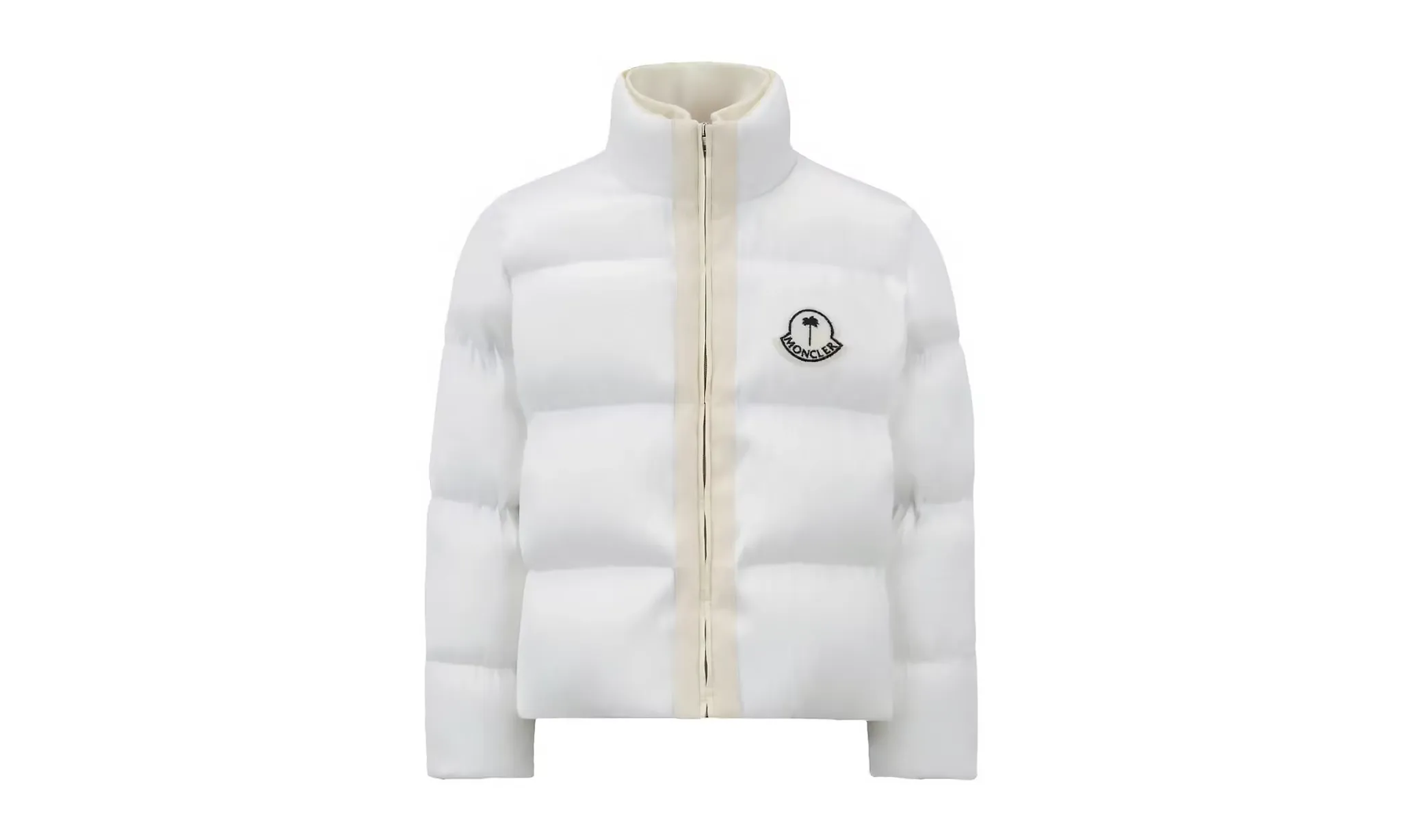 Moncler Maya 70 by Palm Angels Jacket Bright White | OVERCEZ