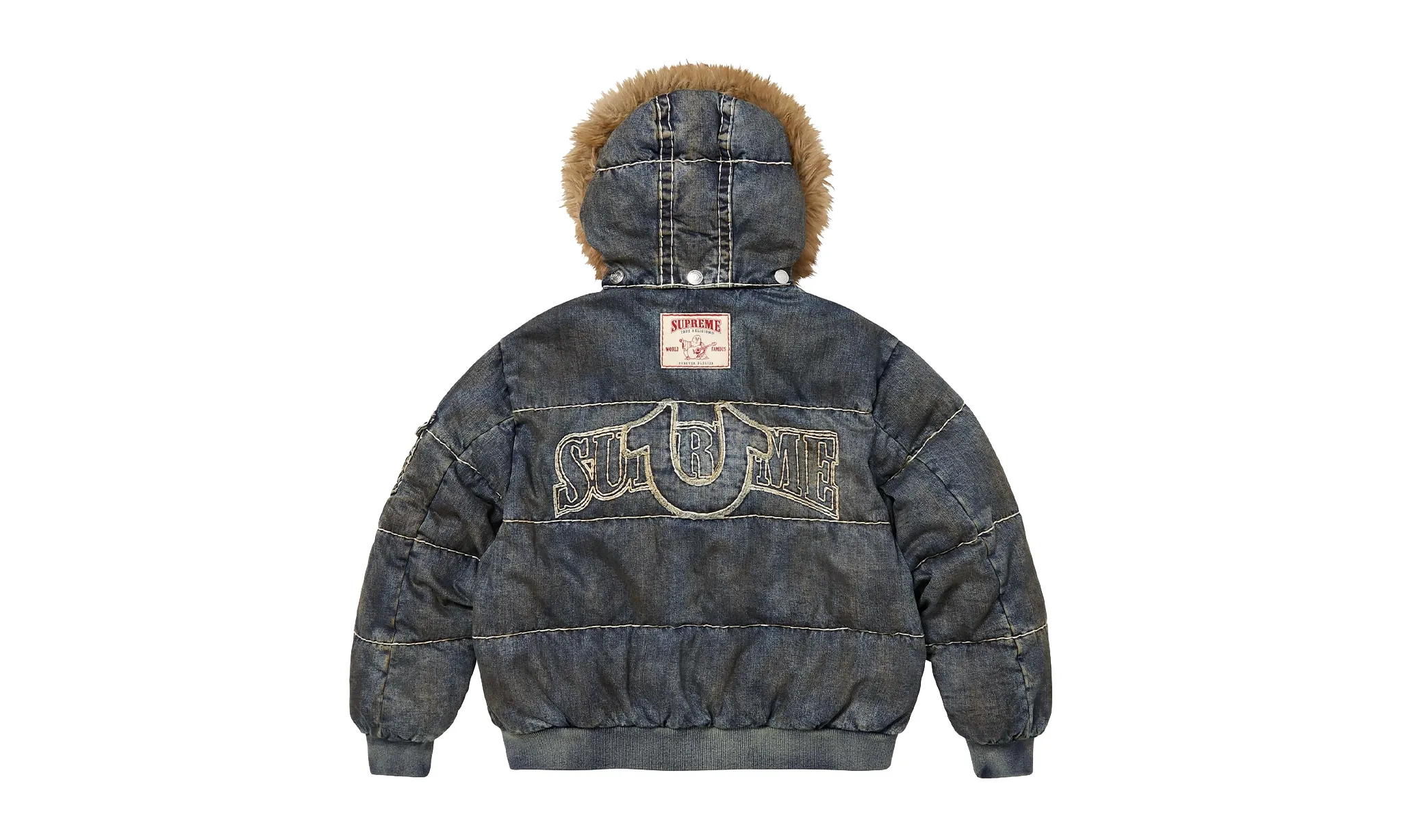 Supreme True Religion Puffer Jacket Dirty Indigo