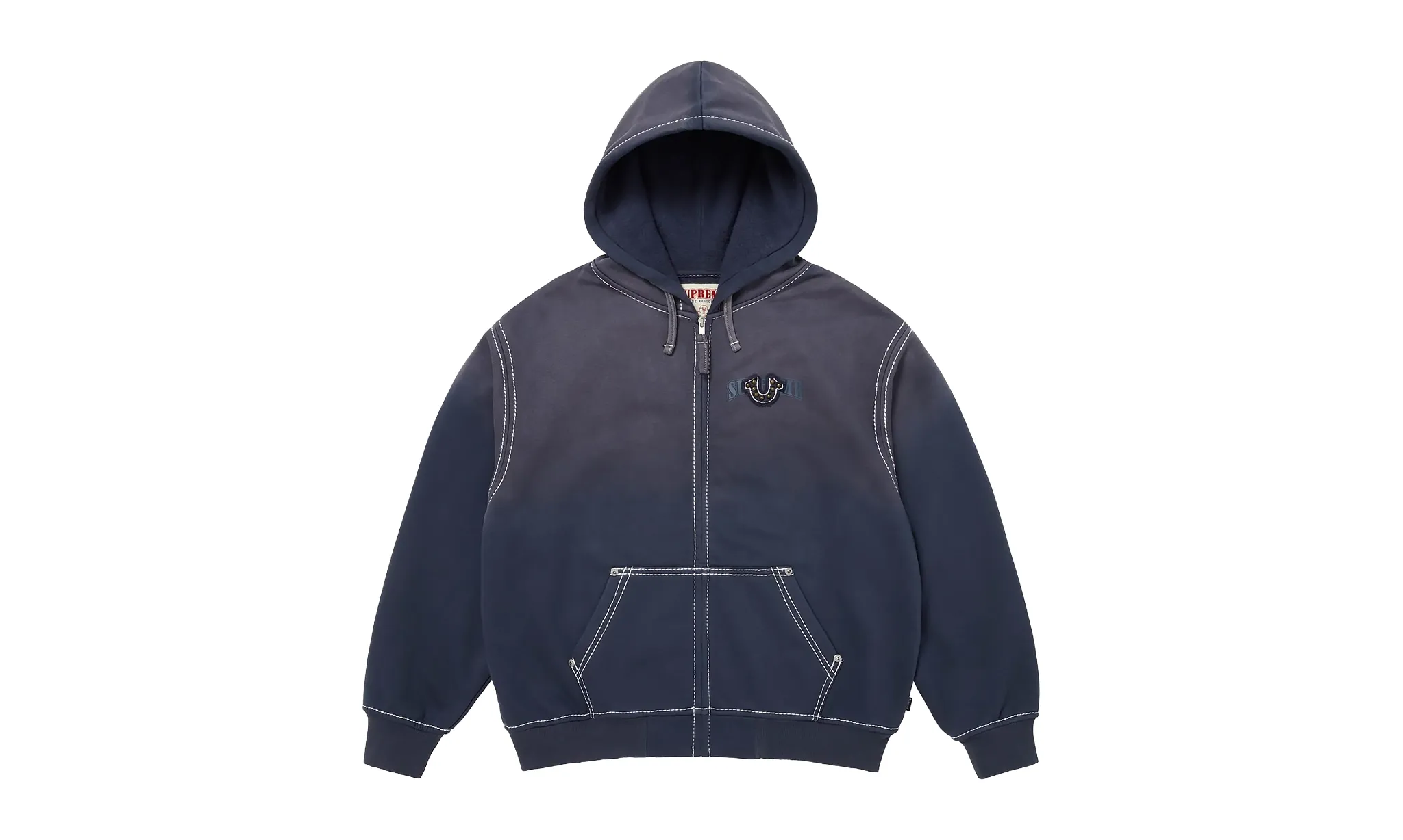 Supreme True Religion Zip Up Hooded Sweatshirt Navy