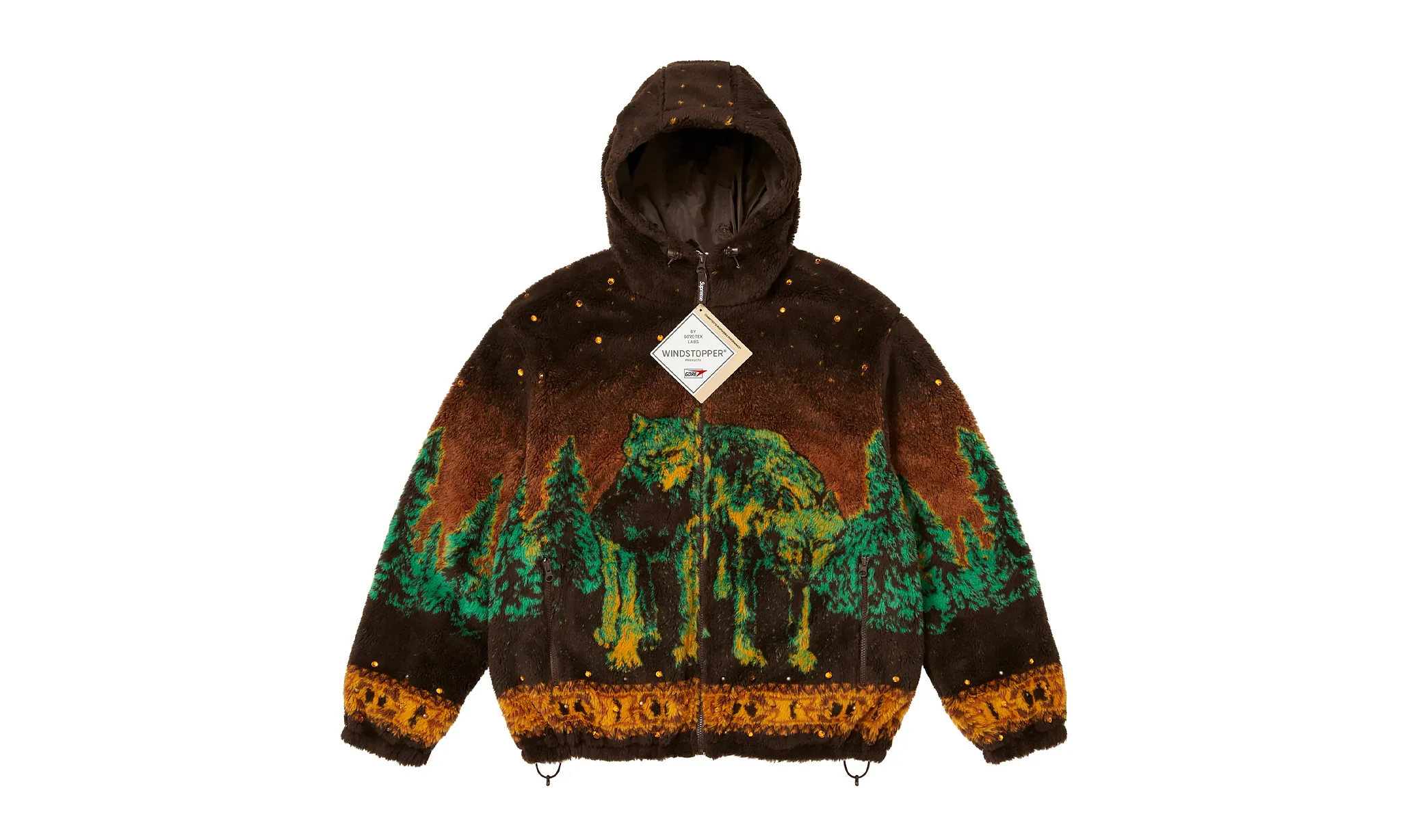 Supreme b.b. Simon Reversible Hooded Fleece Jacket Brown