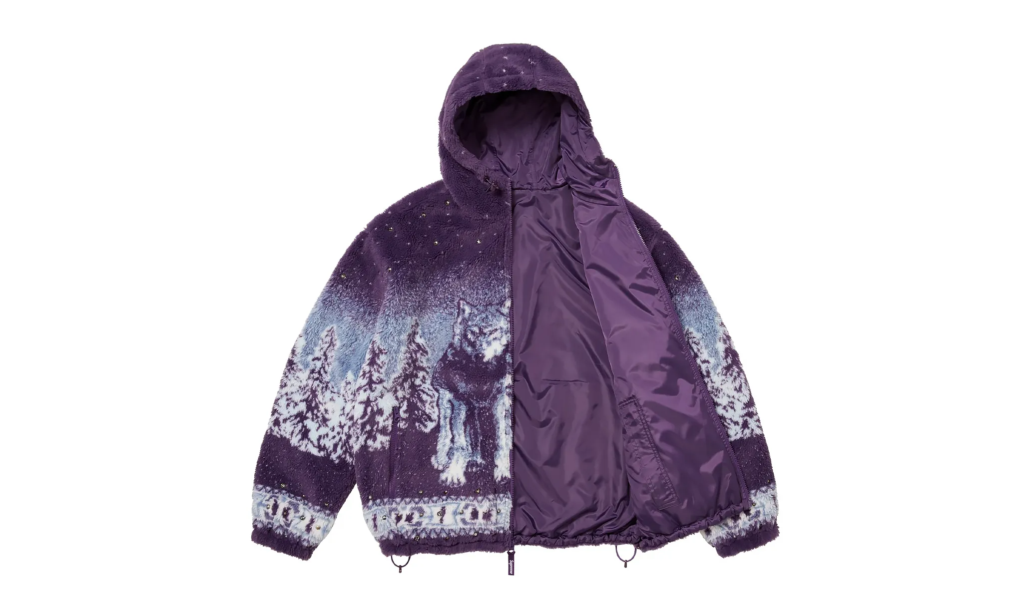 Supreme b.b. Simon Reversible Hooded Fleece Jacket Purple