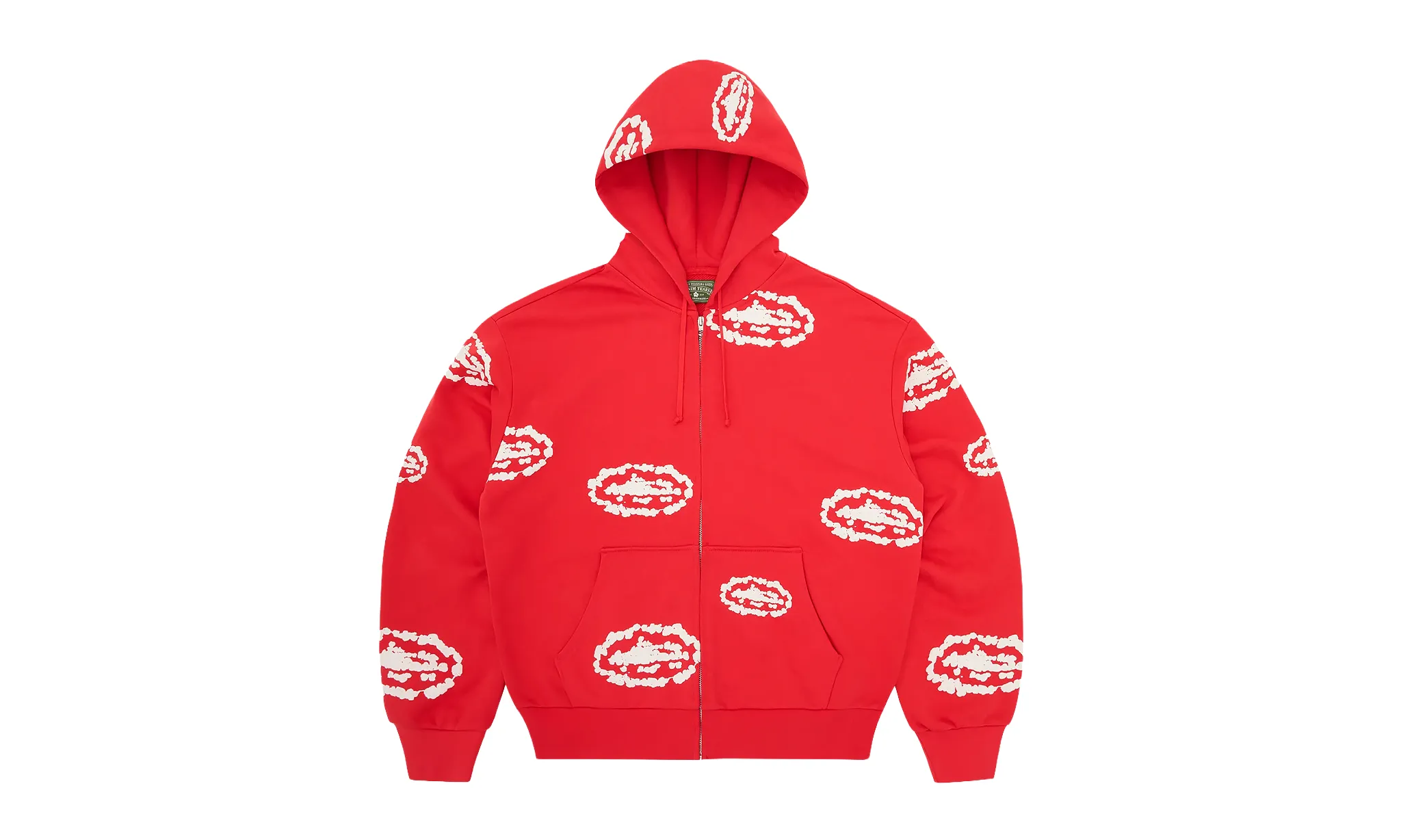 Corteiz x Denim Tears Island Wreath Zip Hoodie Red
