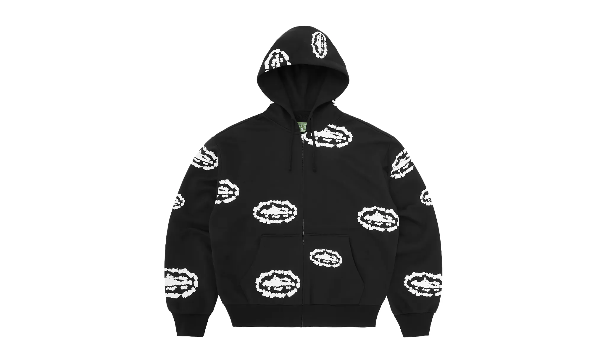 Corteiz x Denim Tears Island Wreath Zip Hoodie Black