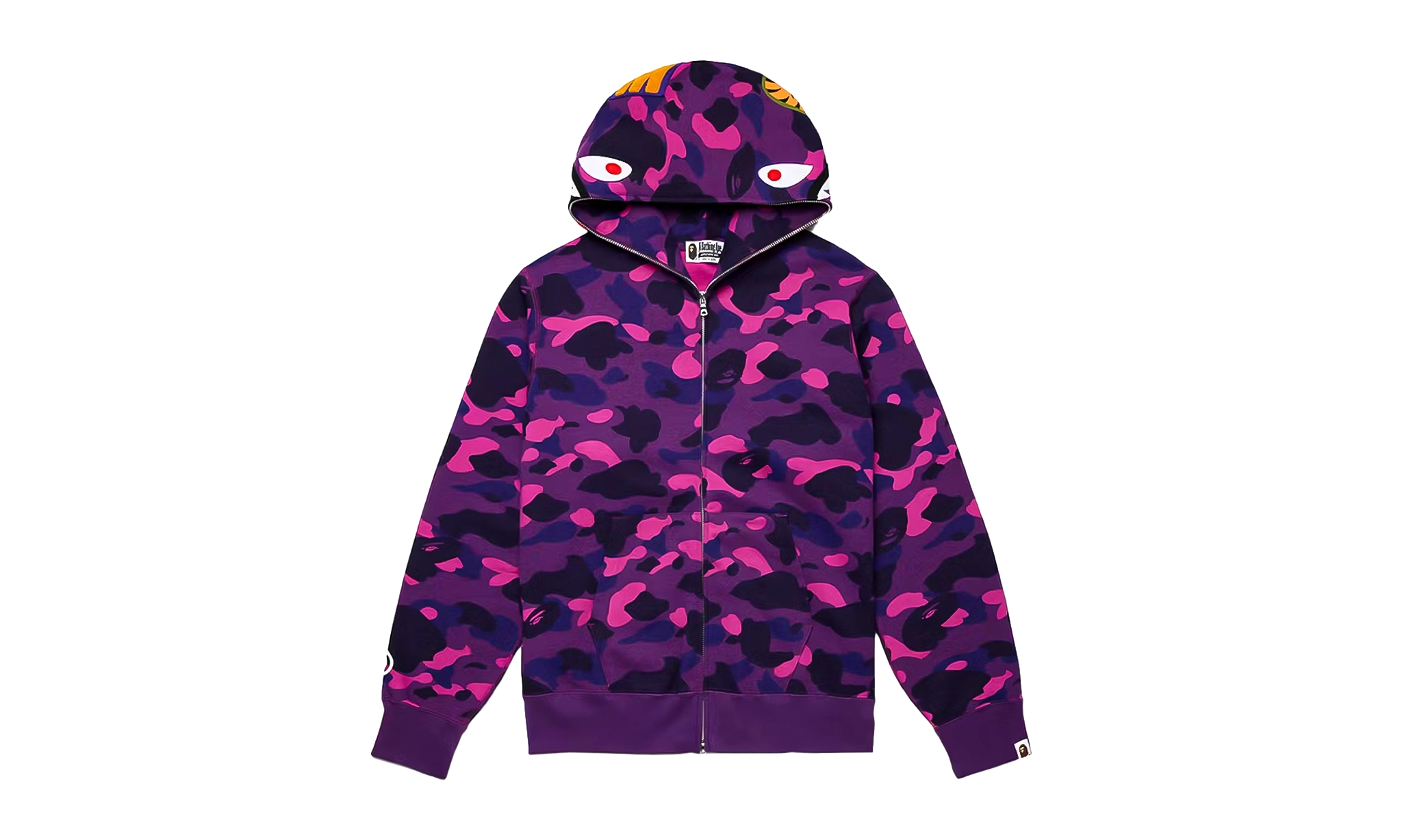 BAPE Color Camo Shark Full Zip Hoodie Purple