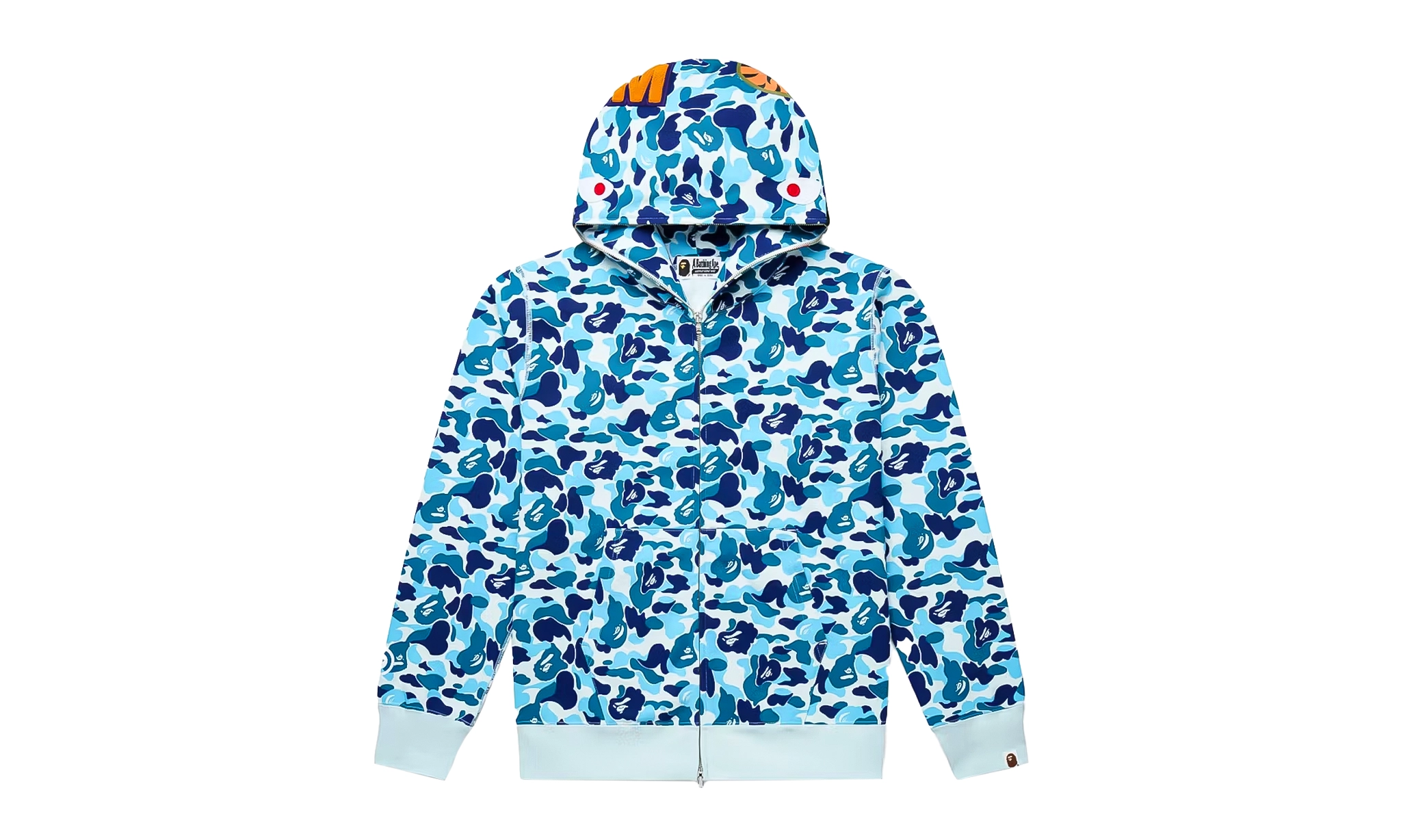 BAPE Color Camo Shark Full Zip Hoodie Light Blue