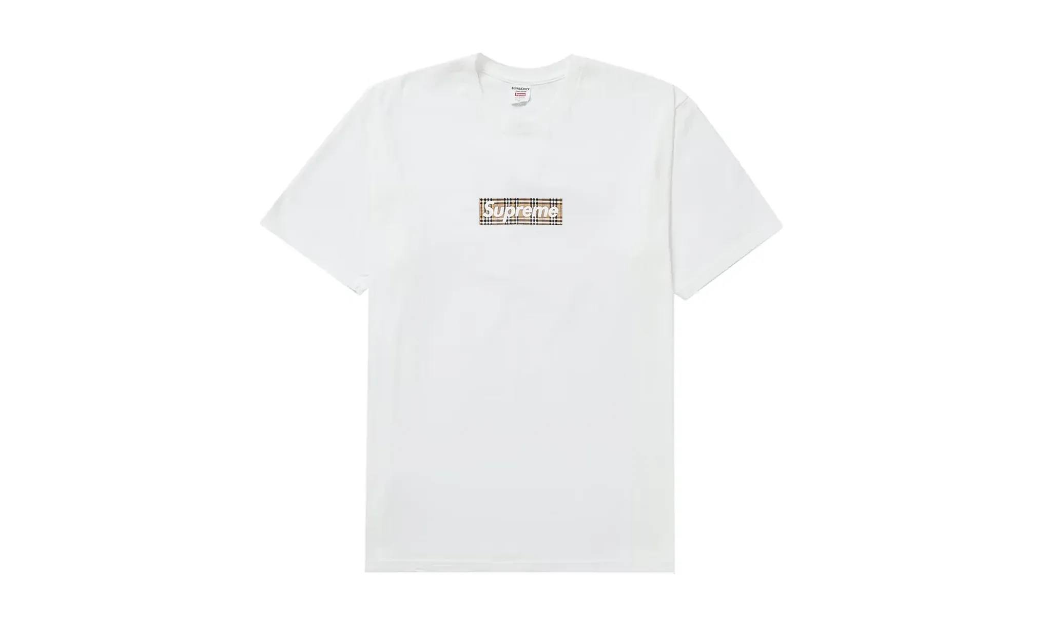 Supreme Burberry Box Logo Tee White | OVERCEZ