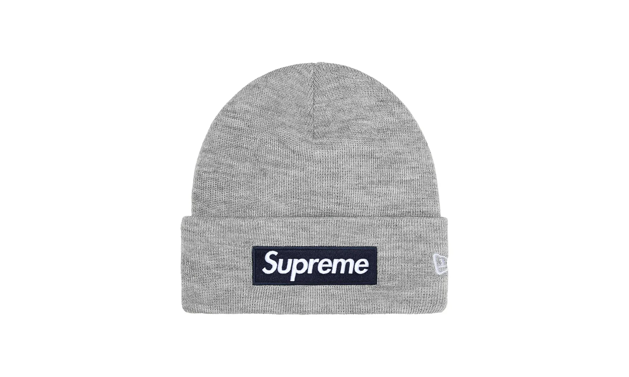Supreme New Era Box Logo Beanie Heather Grey (FW22)