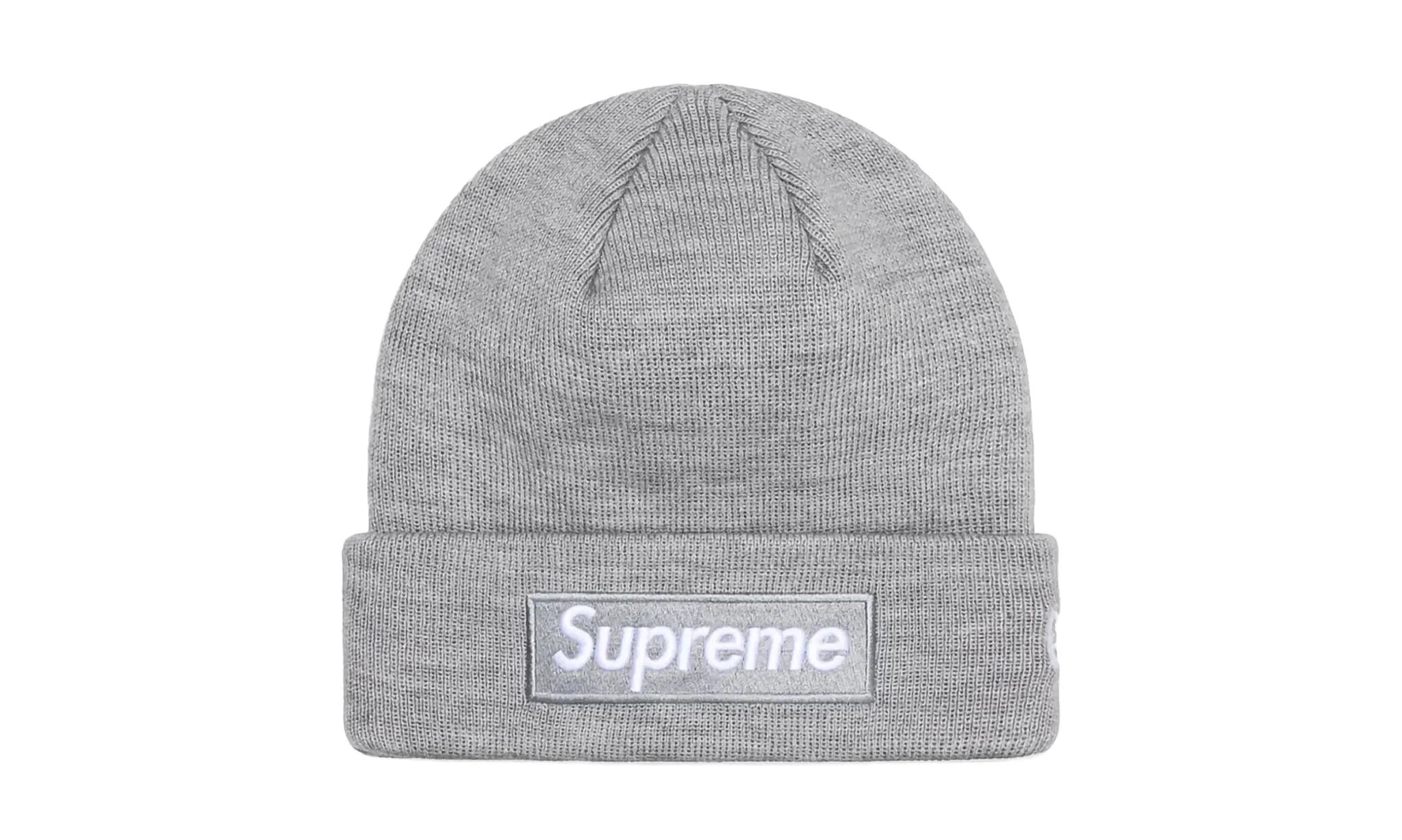Supreme New Era Box Logo Beanie Heather Grey (FW24)