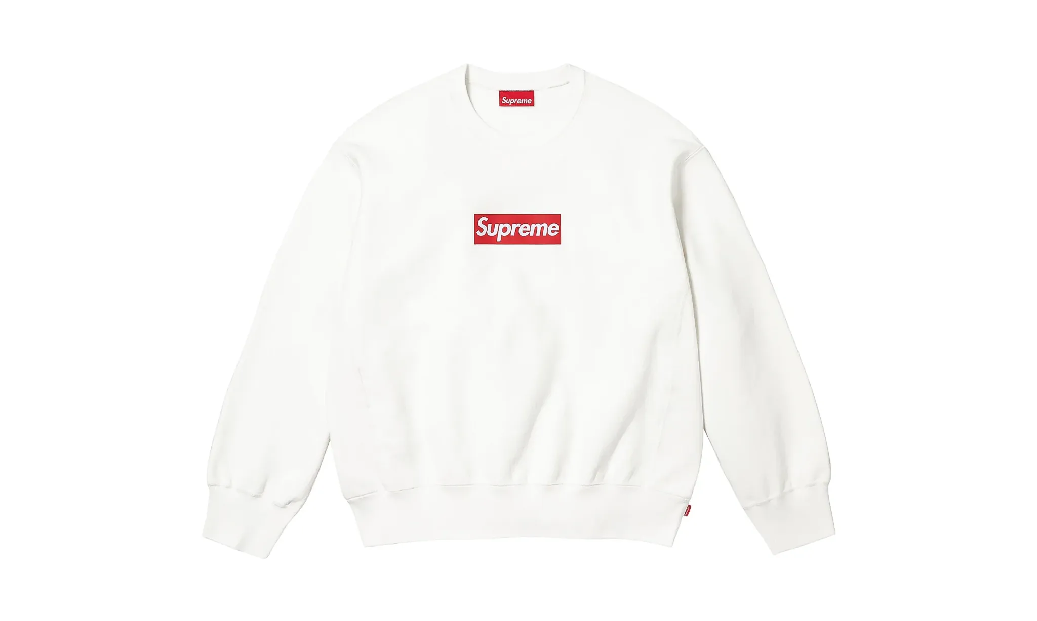 Supreme Washed Box Logo Crewneck White