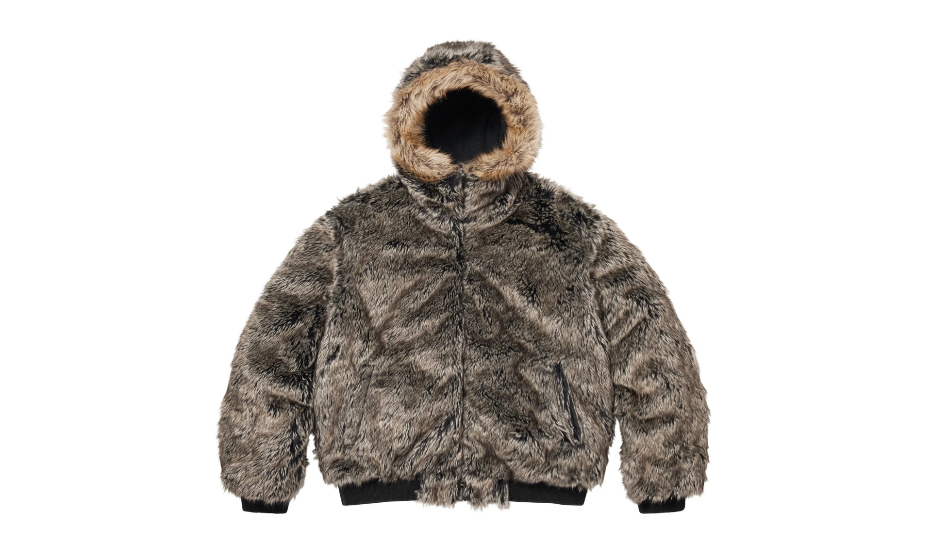 Supreme Reversible Faux Fur Hooded Work Jacket Black