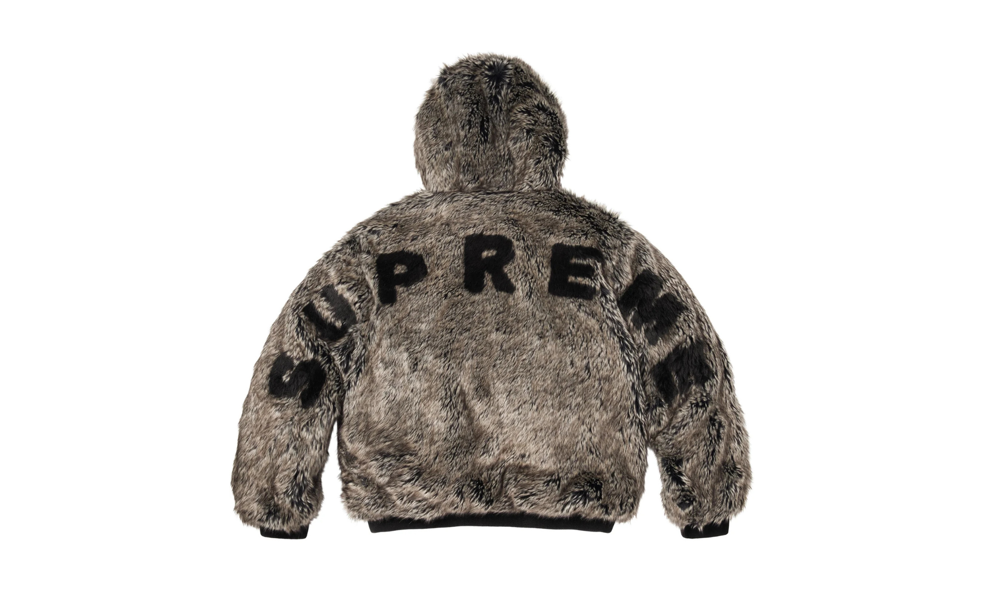 Supreme Reversible Faux Fur Hooded Work Jacket Black