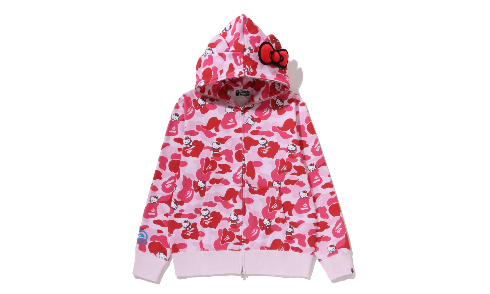 BAPE x Sanrio Characters Hello Kitty Camo Full Zip Hoodie Pink (WMNS)