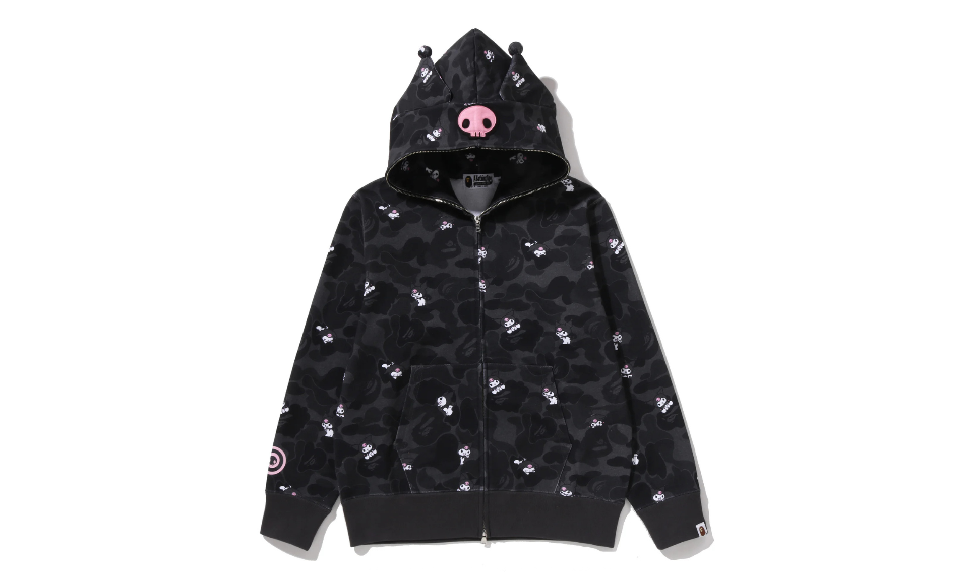 BAPE x Sanrio Characters Kuromi Camo Full Zip Hoodie Black (WMNS)
