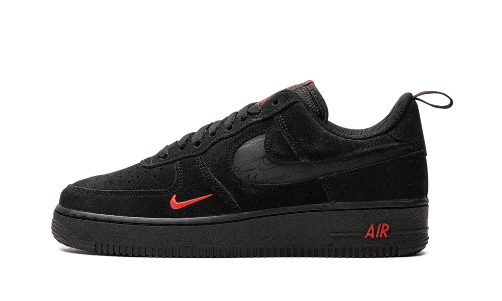 Nike Air Force 1 Low Multi-Swoosh Black Crimson