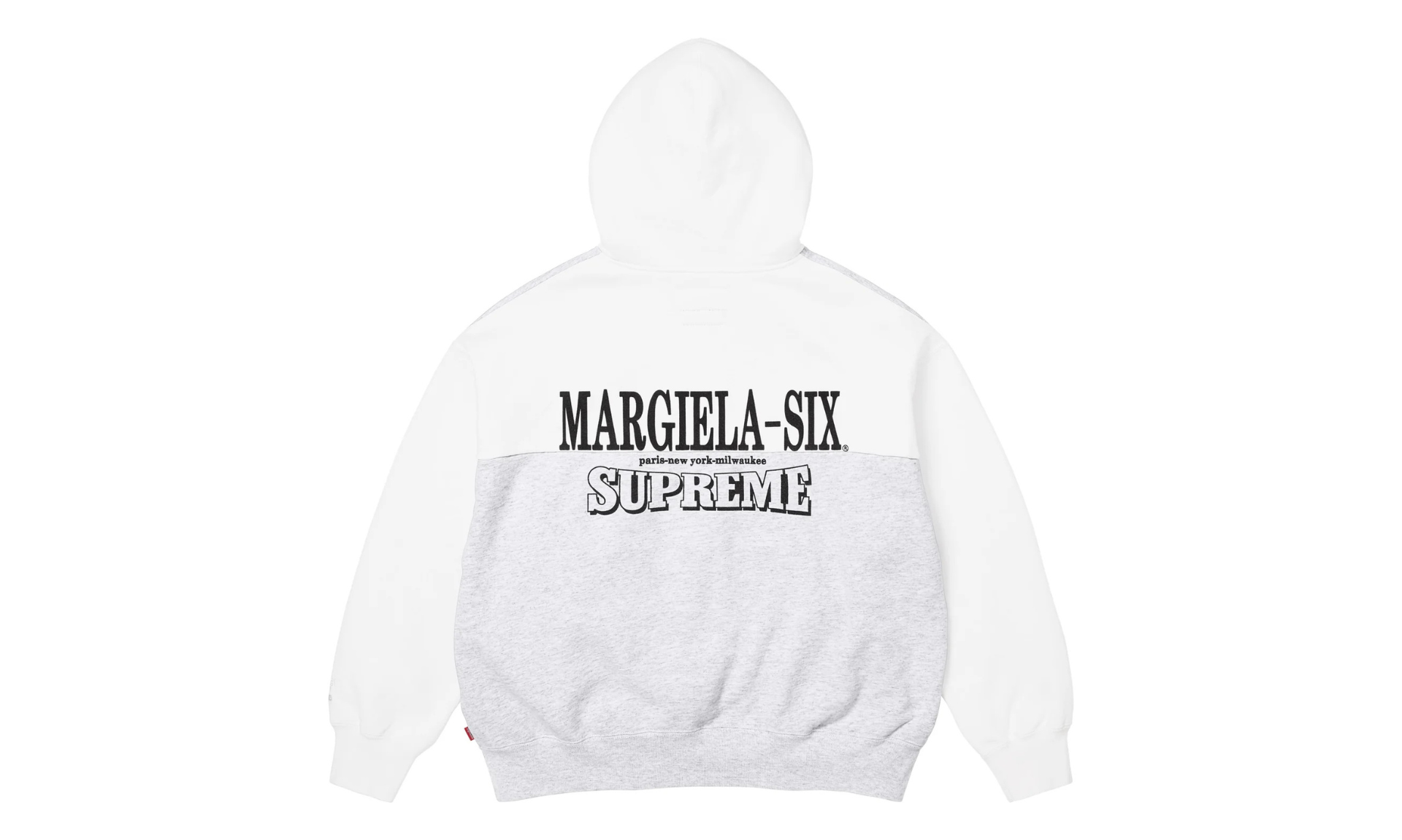 Supreme MM6 Maison Margiela Eagle Zip Up Hooded Sweatshirt White Grey