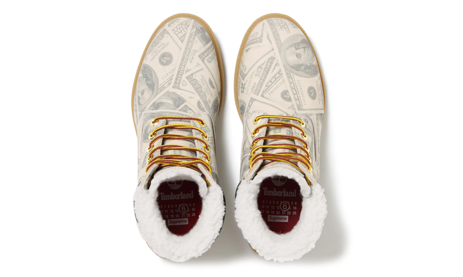Timberland 6" Premium Waterproof Boot Supreme x MM6 Maison Margiela $100 Bills | OVERCEZ