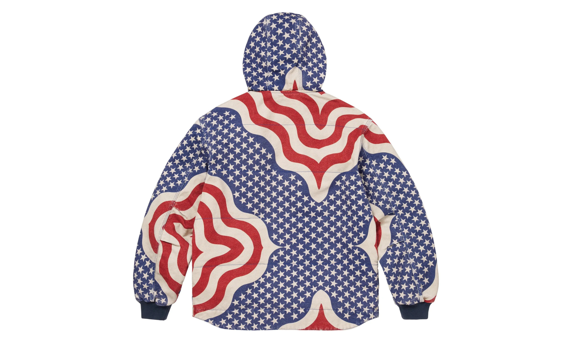 Supreme Flag Quilted Hooded Work Jacket Multicolor | OVERCEZ