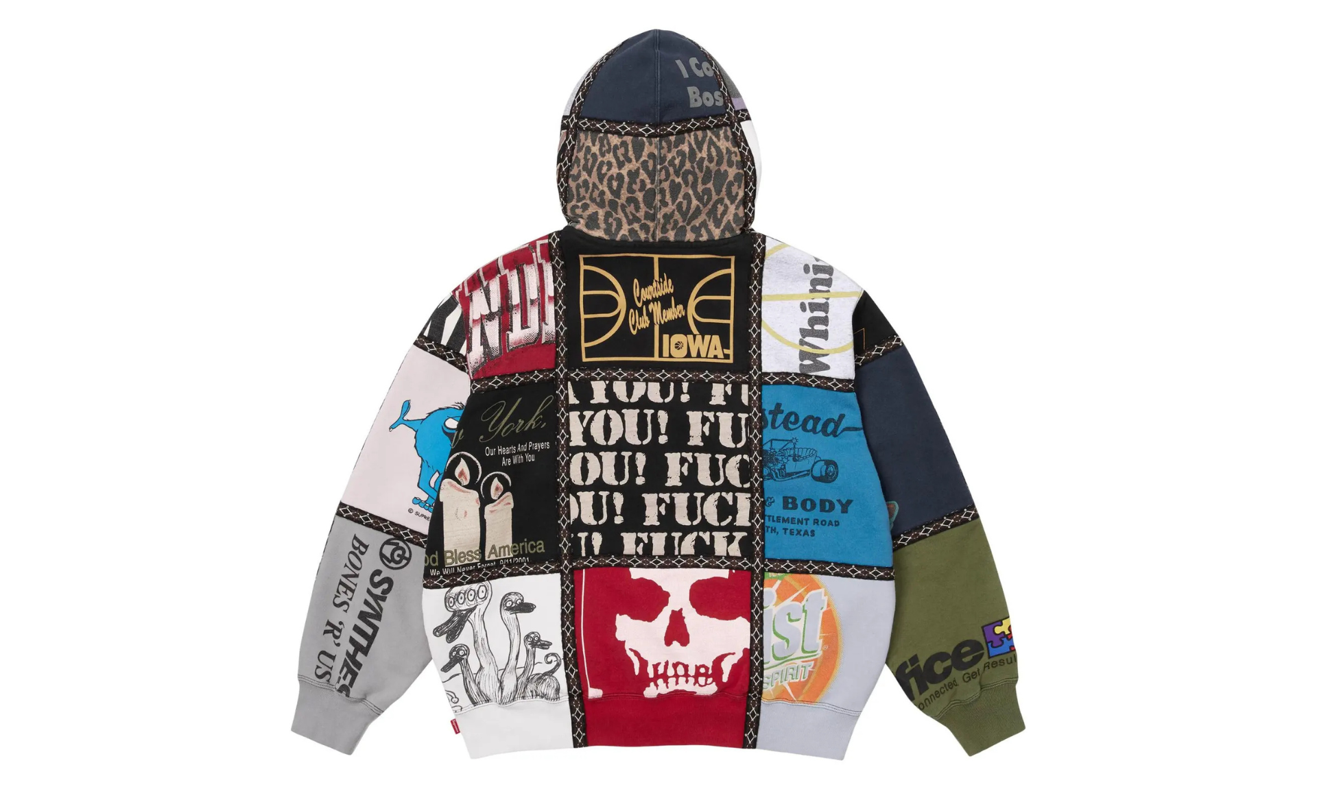 Supreme Number (N)ine Patchwork Zip Up Hooded Sweatshirt Multicolor | OVERCEZ