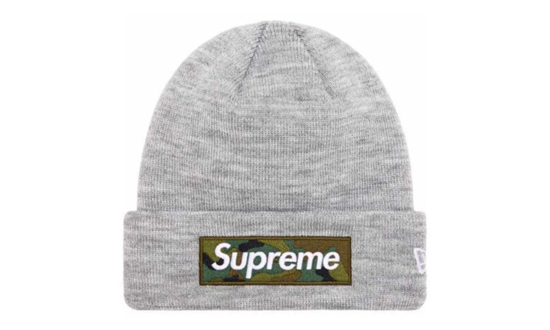 Supreme New Era Box Logo Beanie Heather Grey (FW23)