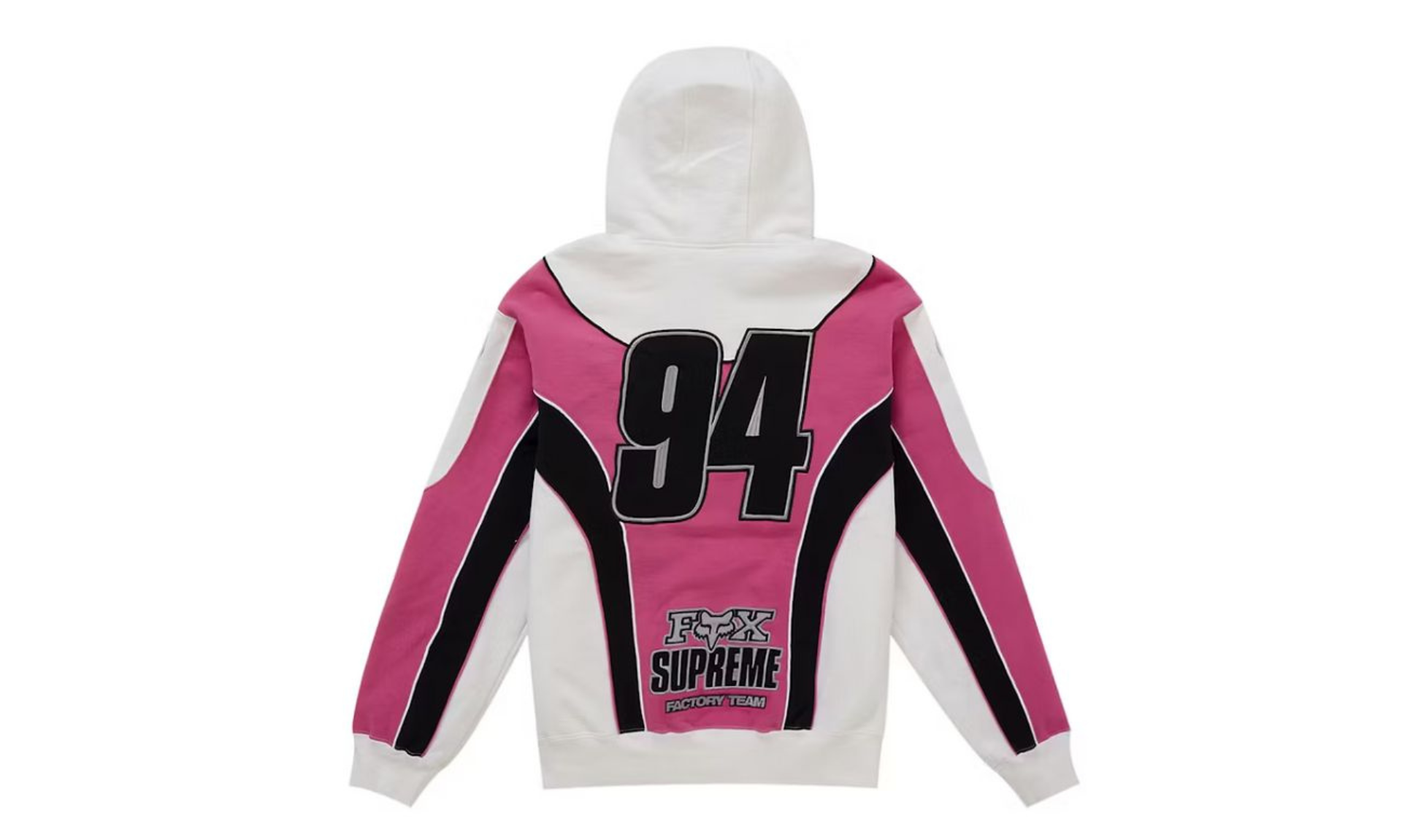 Supreme Fox Racing Zip Up Hooded Sweatshirt White