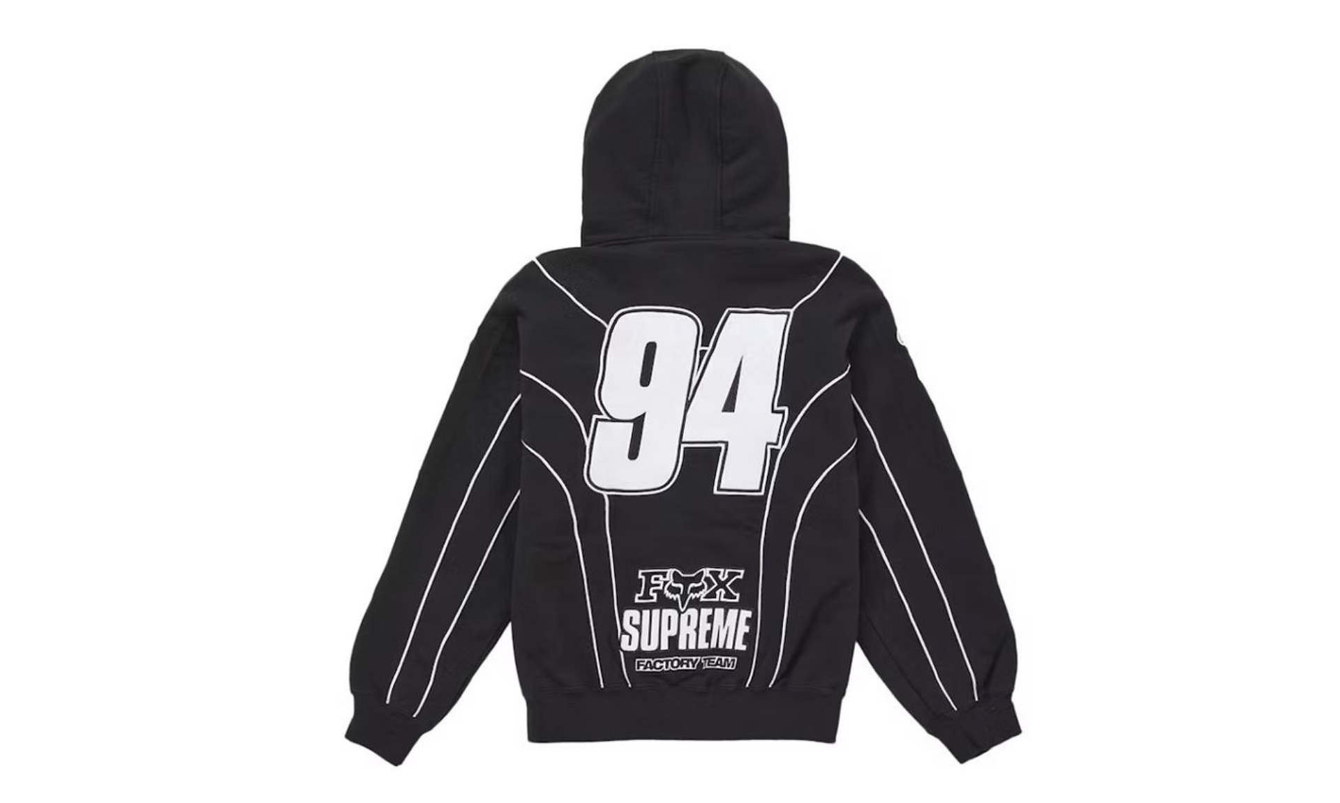 Supreme Fox Racing Zip Up Hooded Sweatshirt Black