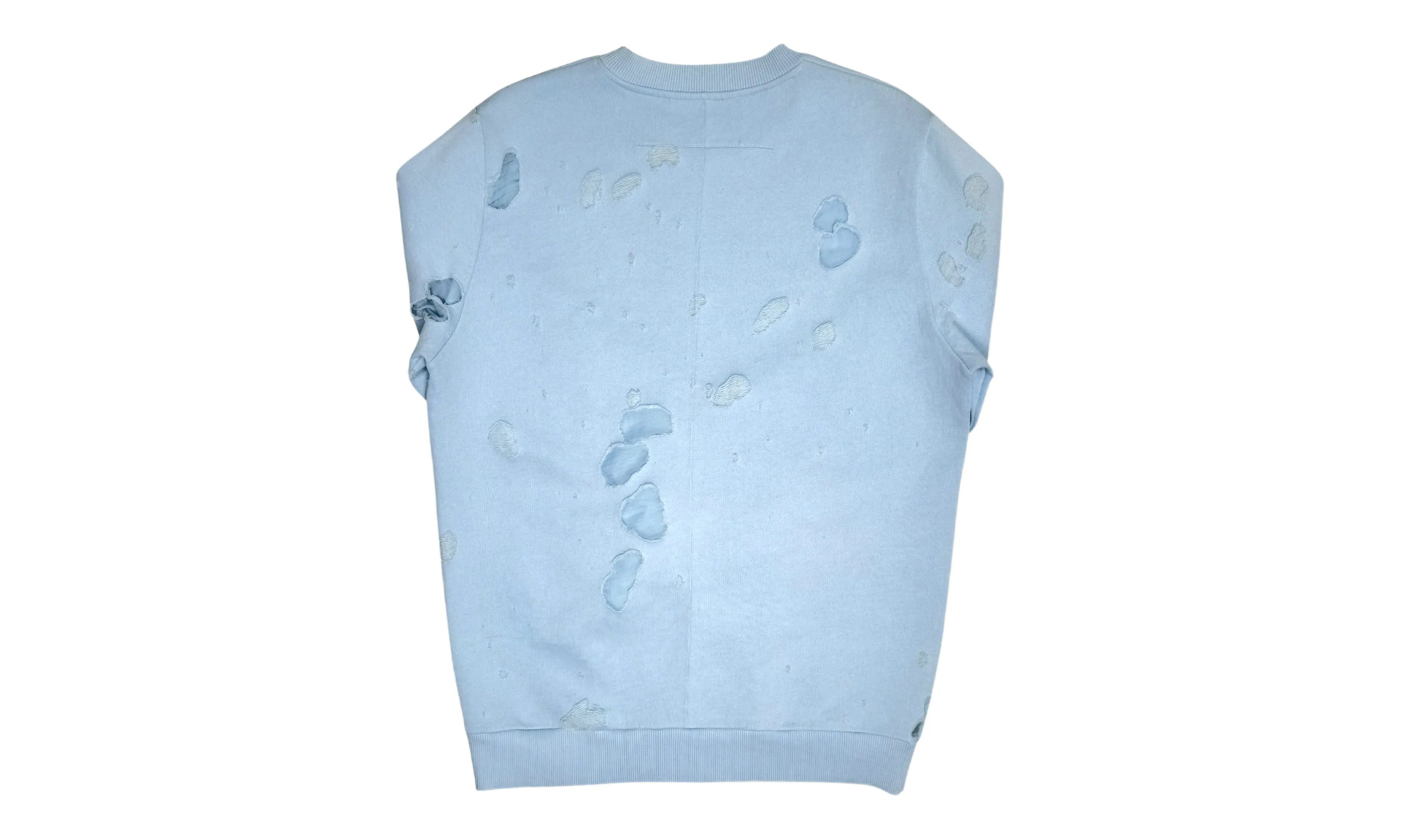 Givenchy Destroyed Crewneck Baby Blue | OVERCEZ
