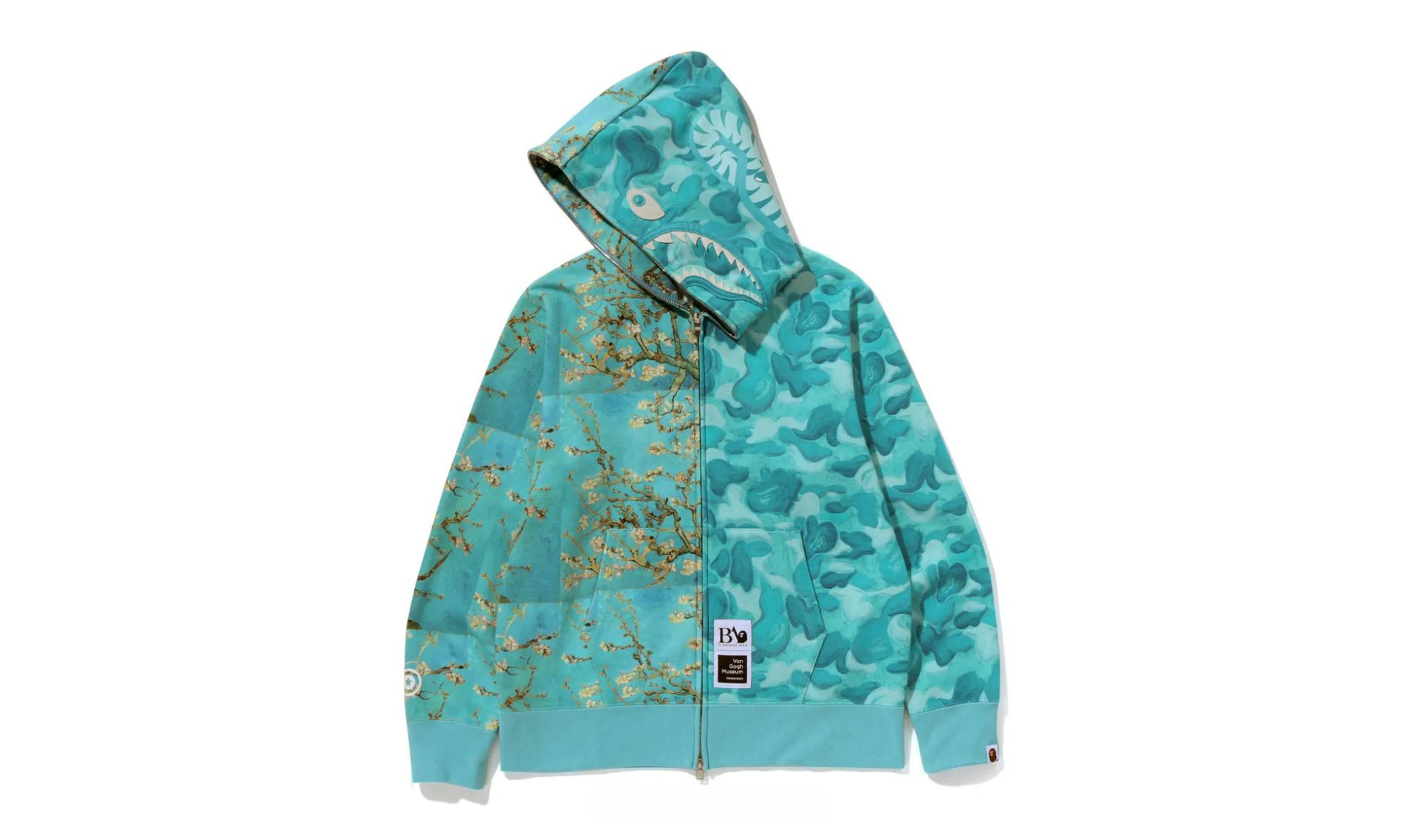 BAPE x Van Gogh Museum Shark Full Zip Hoodie Sax