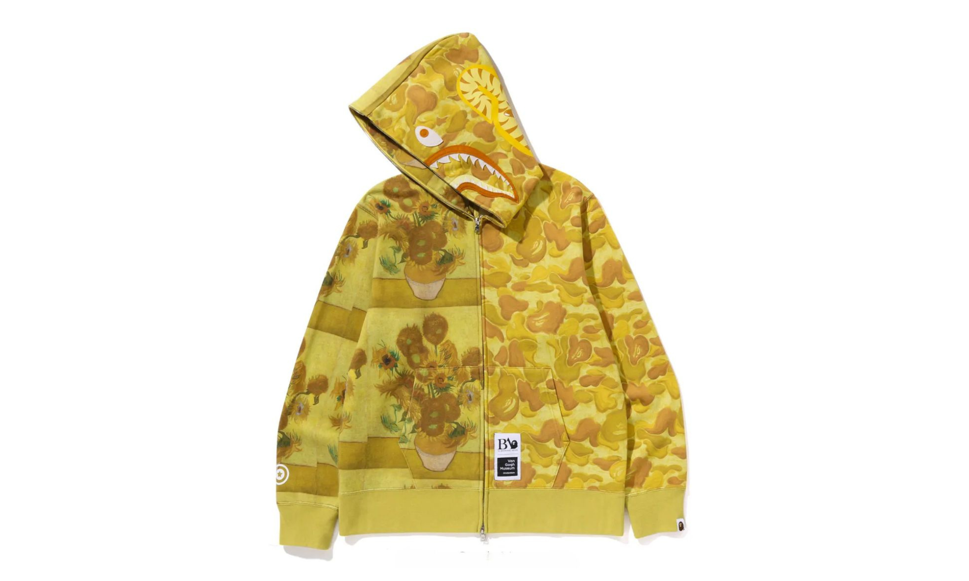 BAPE x Van Gogh Museum Shark Full Zip Hoodie Yellow