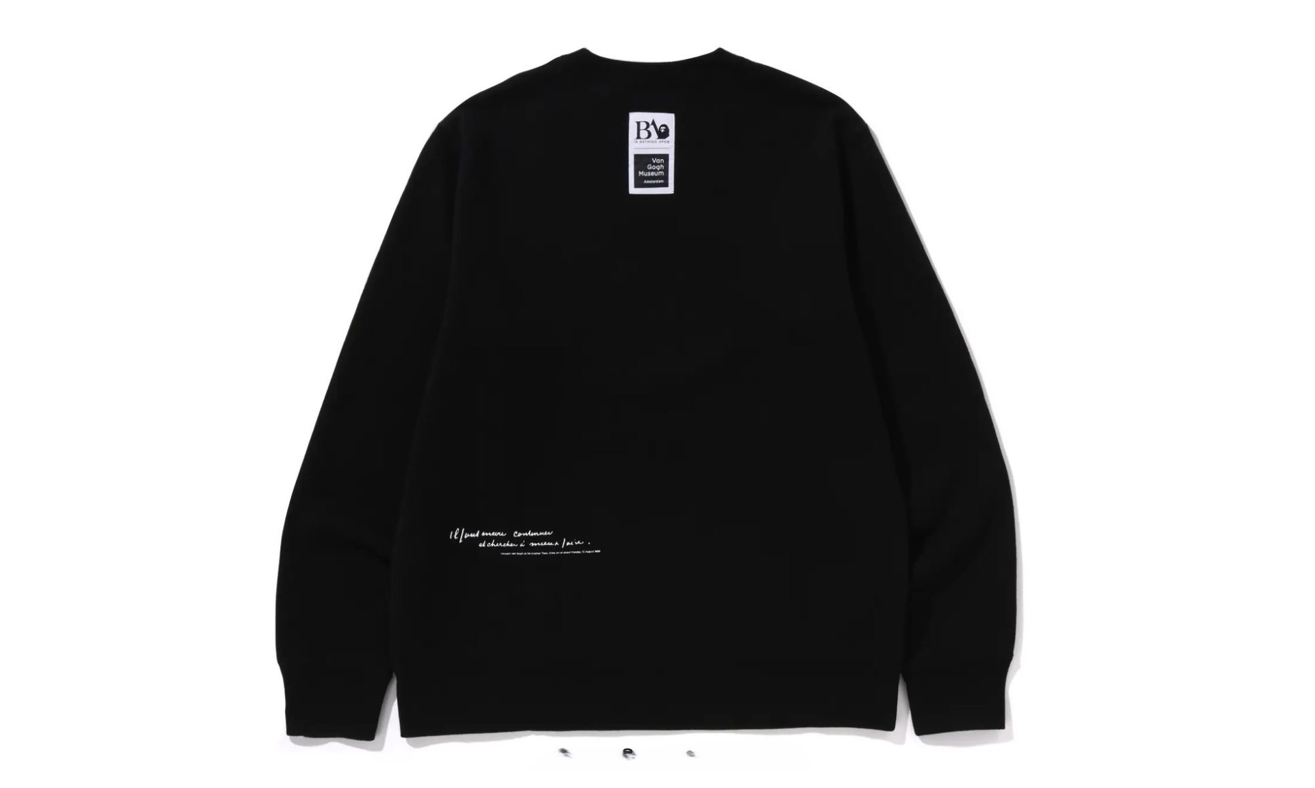 BAPE x Van Gogh Museum College Crewneck Sweatshirt Black Brown
