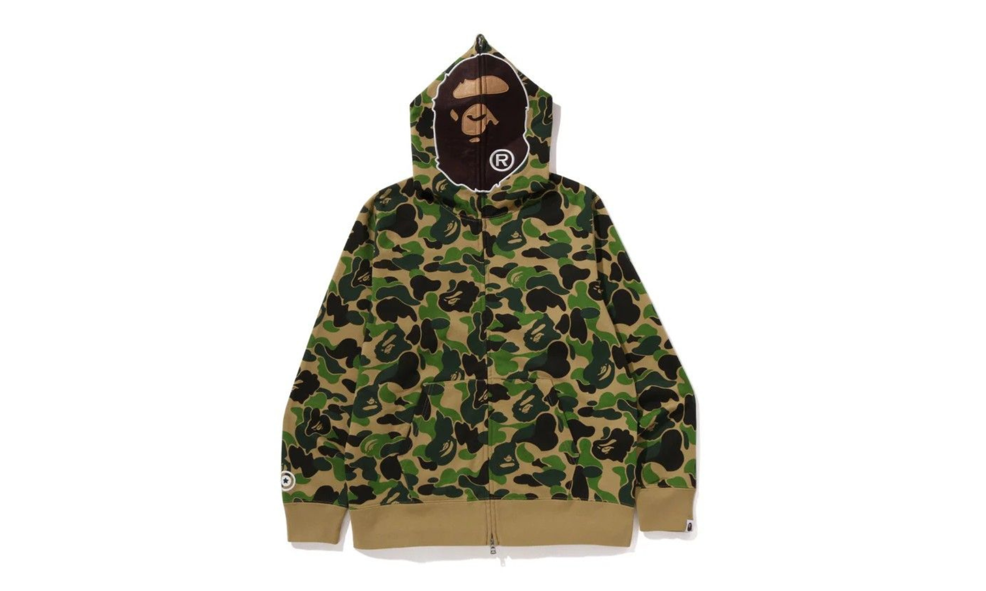 BAPE ABC Camo 2ND APE FullL Zip Hoodie Green