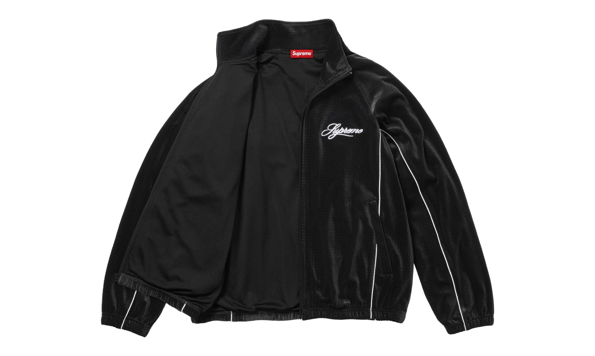 Supreme Velour Mesh Track Jacket Black