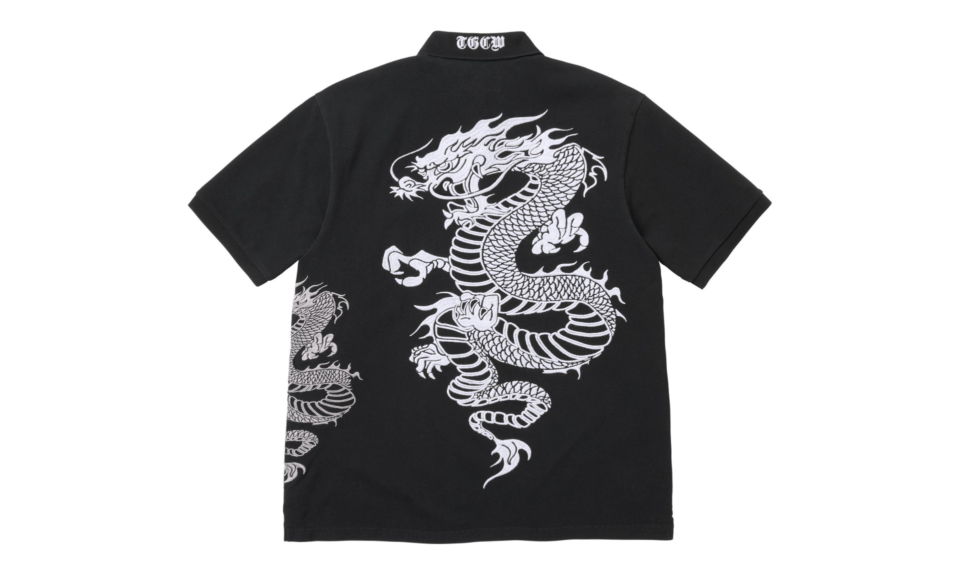 Supreme The Great China Wall Dragon Polo Black