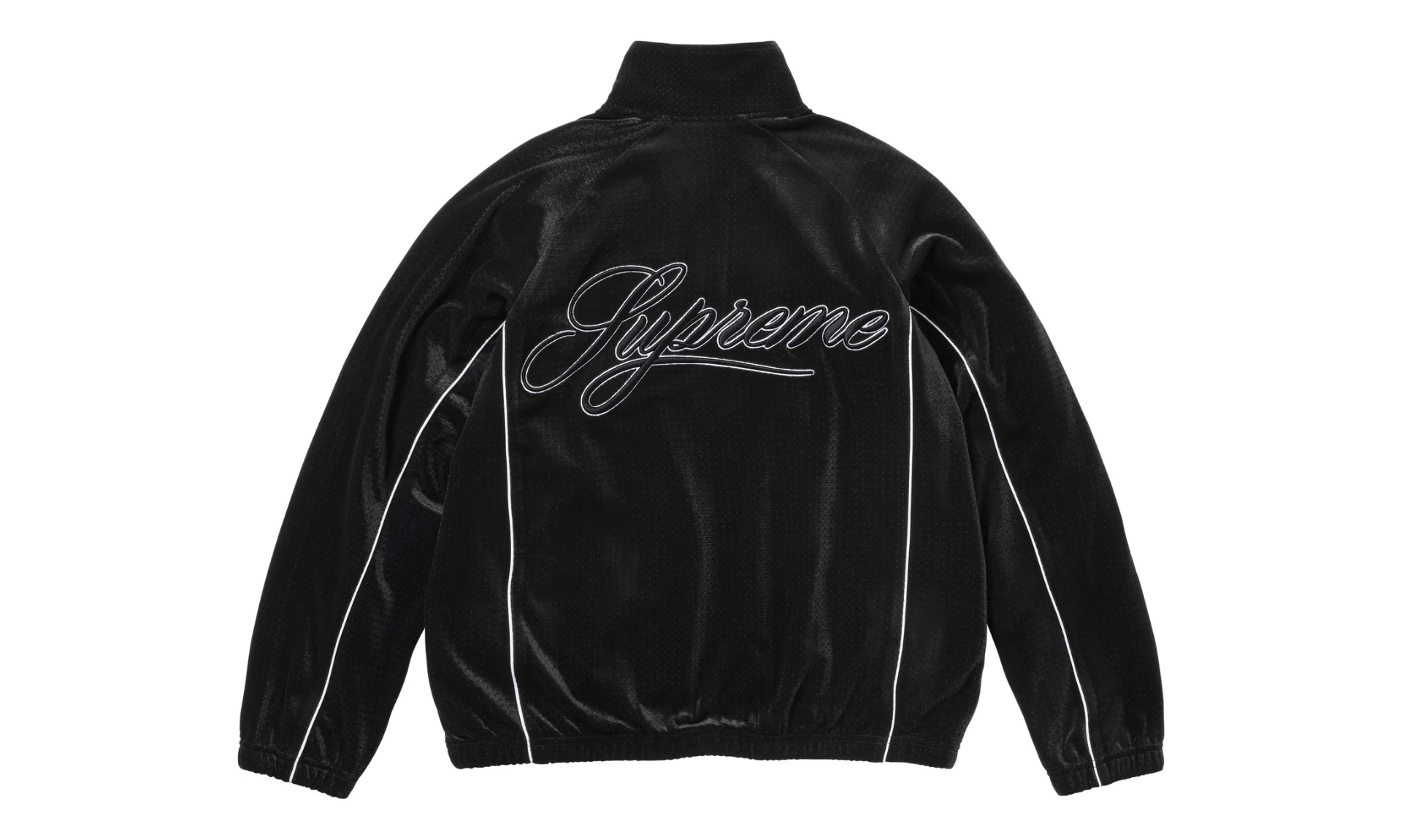 Supreme Velour Mesh Track Jacket Black | OVERCEZ