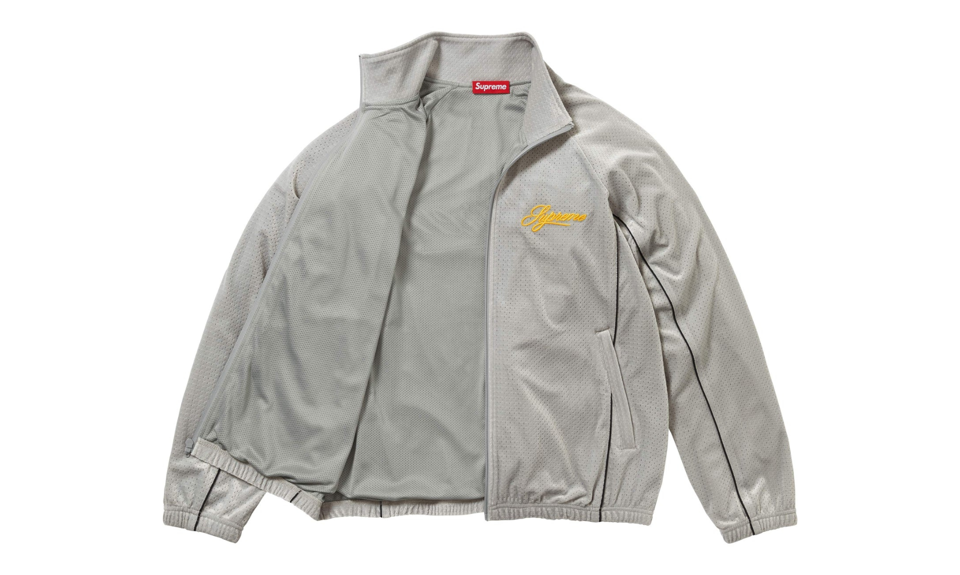Supreme Velour Mesh Track Jacket Silver