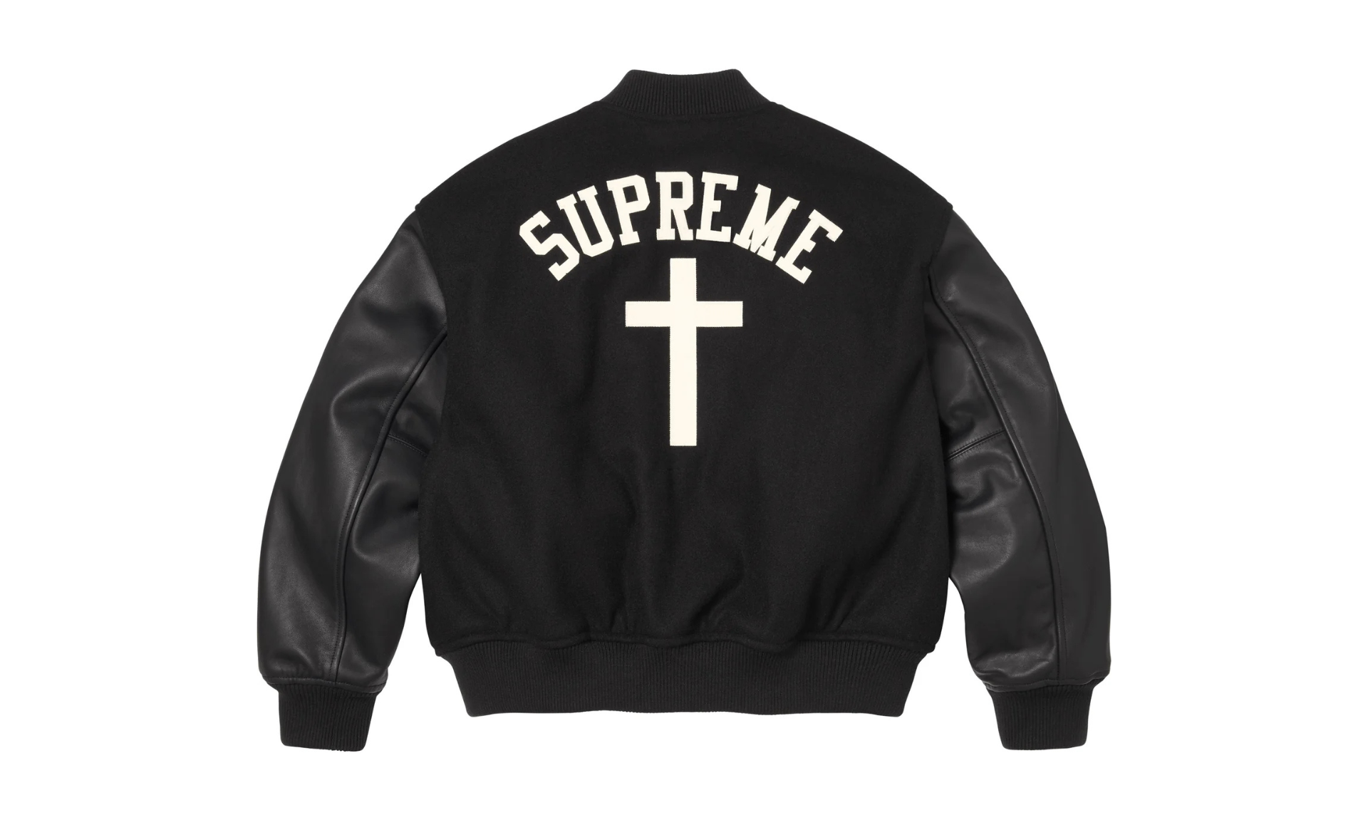 Supreme Cross Varsity Jacket Black