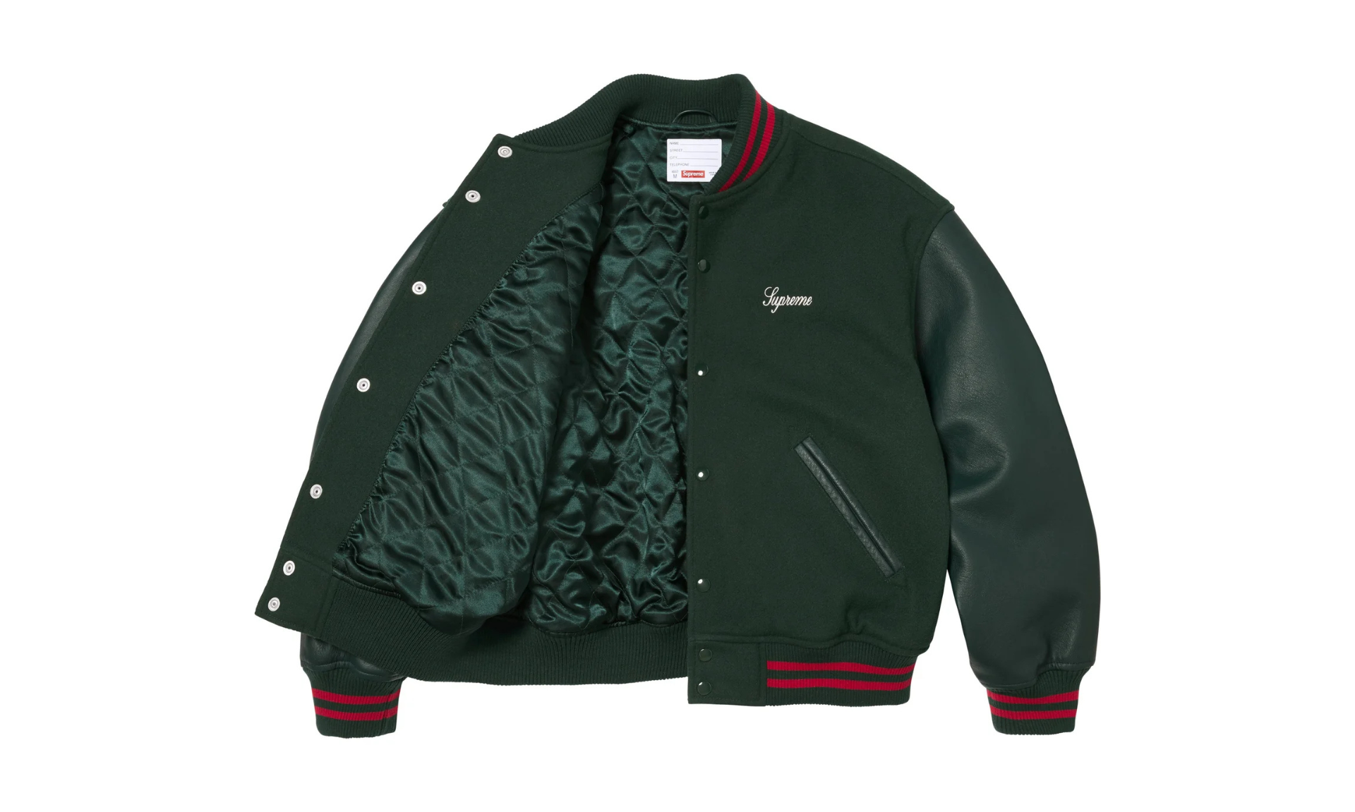 Supreme Cross Varsity Jacket Dark Green | OVERCEZ