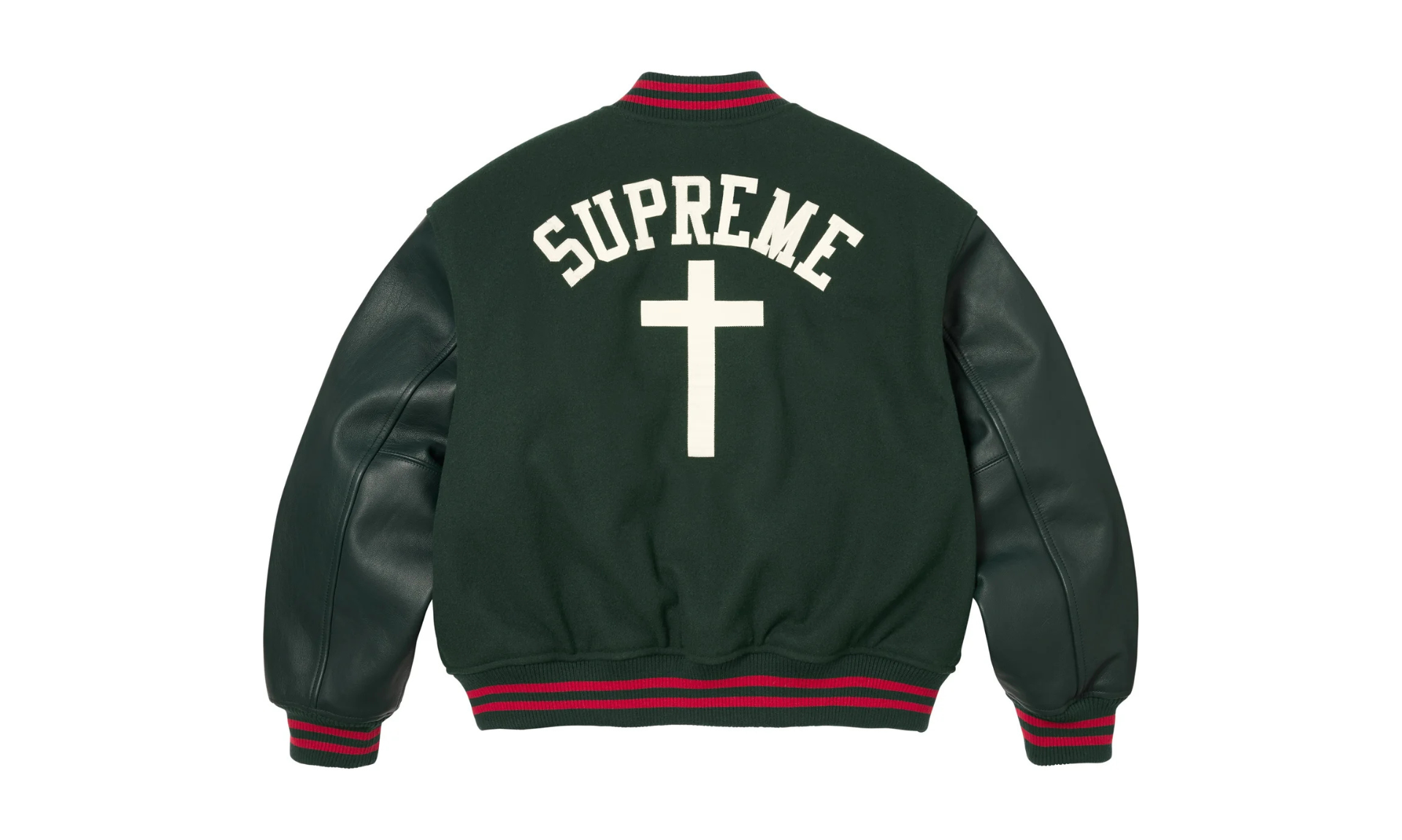 Supreme Cross Varsity Jacket Dark Green