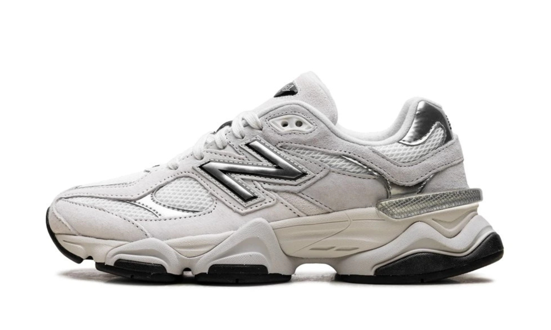 New Balance 9060 White Black Metallic Silver