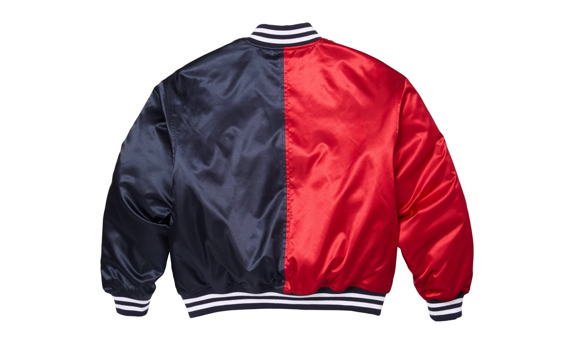 Supreme Champion Satin Varsity Jacket Red Navy | OVERCEZ