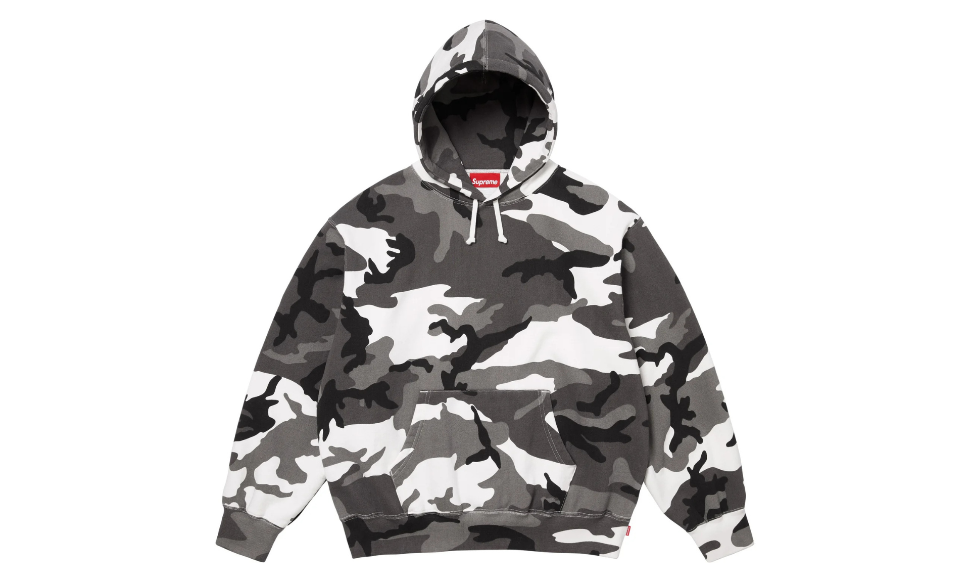 Supreme Satin Applique Hooded Sweatshirt Snow Camo